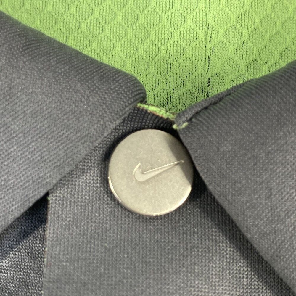 NIKE x Tiger Woods Collection Size XXL Mens Snap Front Golf Polo Gray / Green - Picture 9 of 15